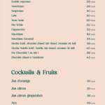 Menu Coco palm Casablanca